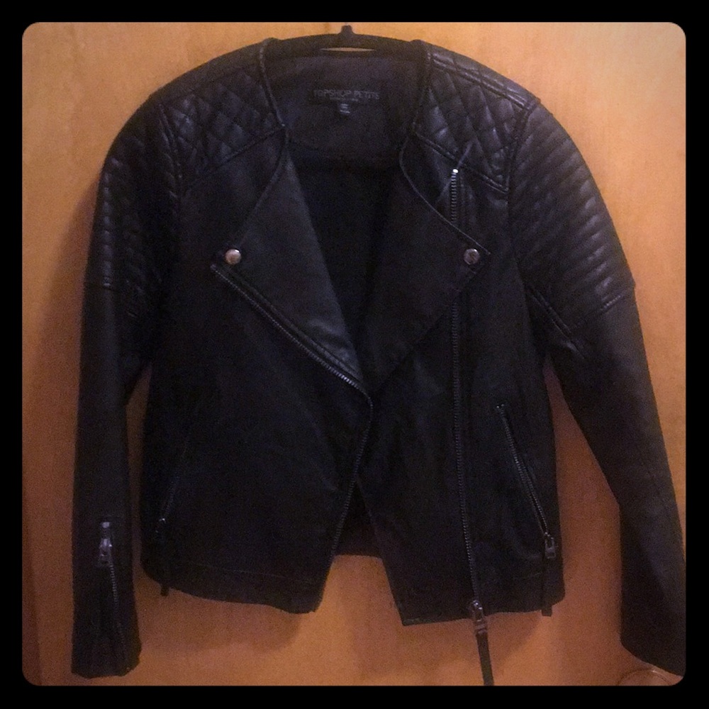 Topshop Petit Faux Leather Jacket
